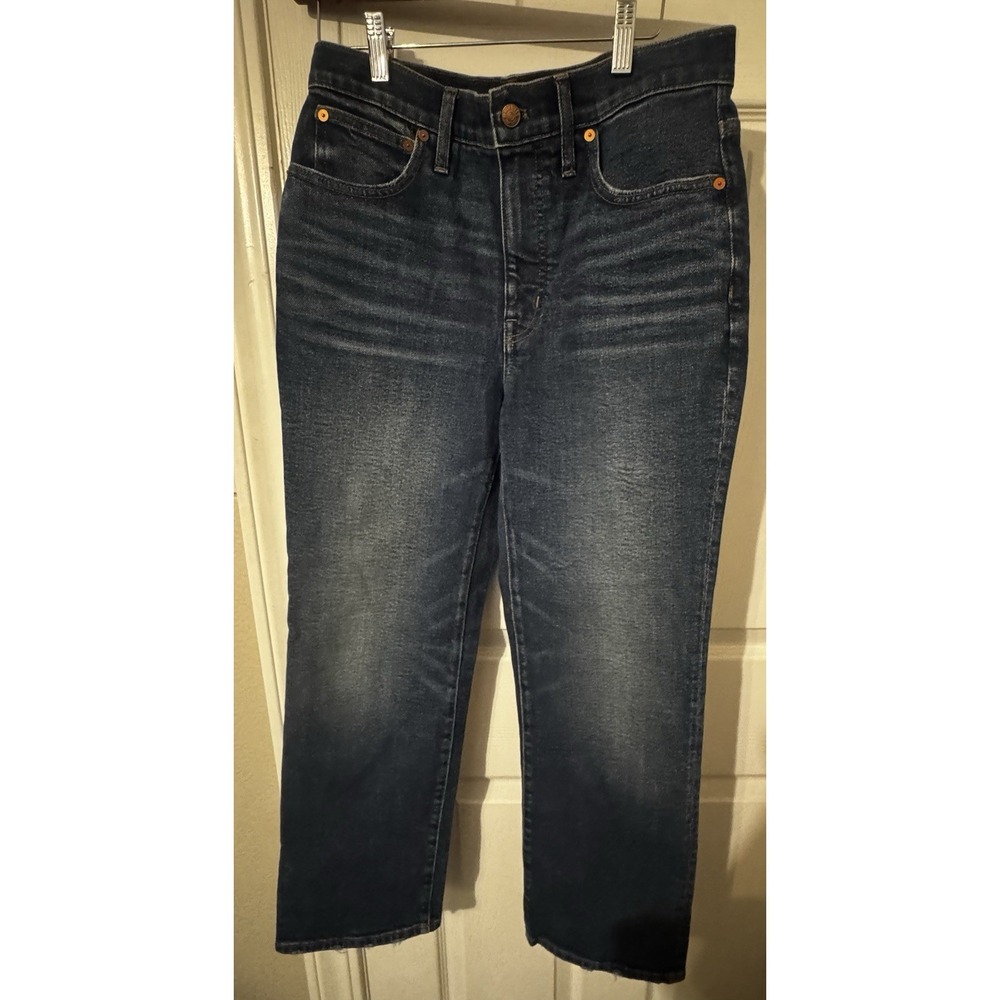 Madewell Slim Demi Boot Jeans 29 Dark Wash Mid Rise Stretch Denim Womens